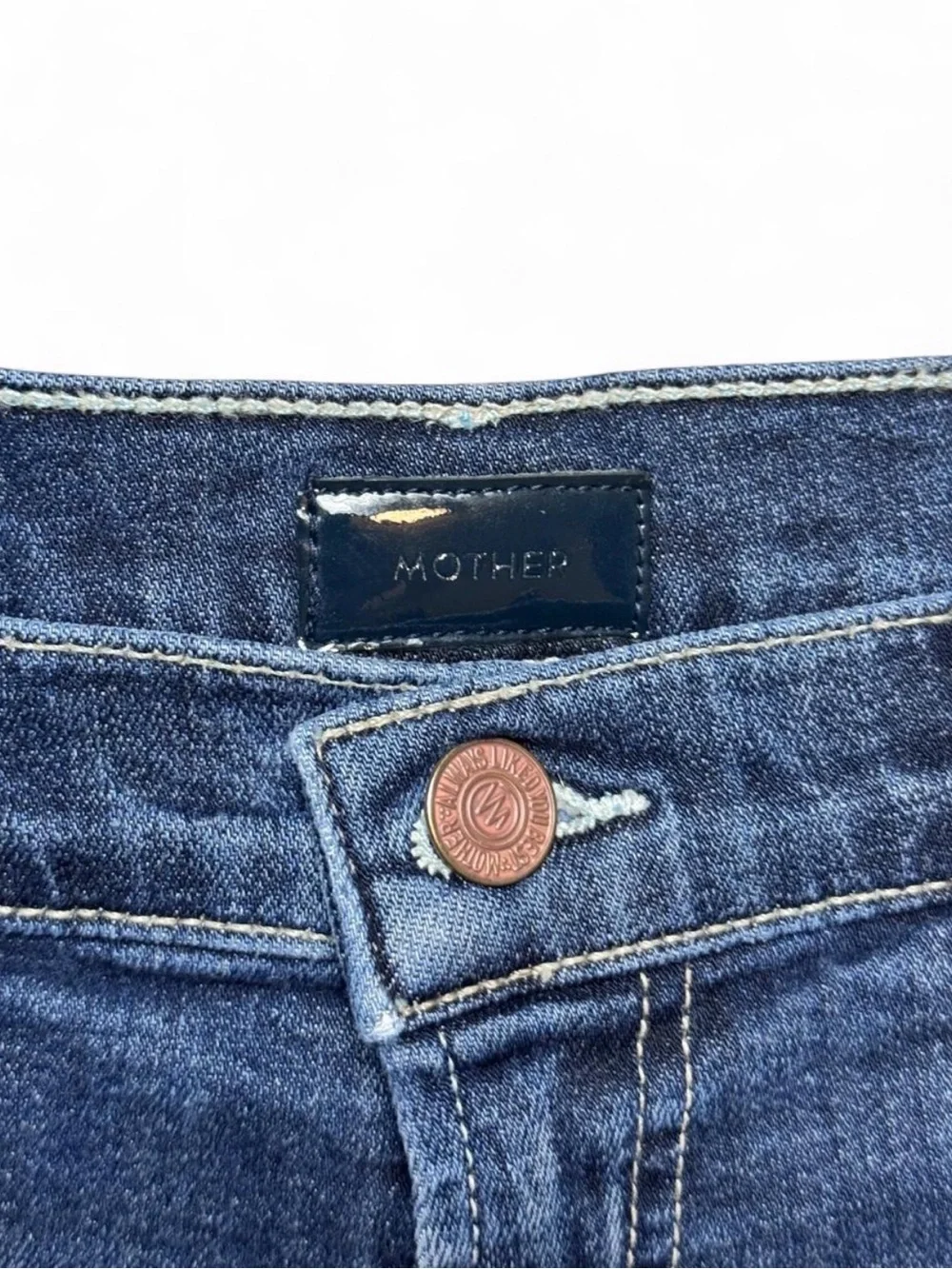 Mother Jean shorts cuffed denim